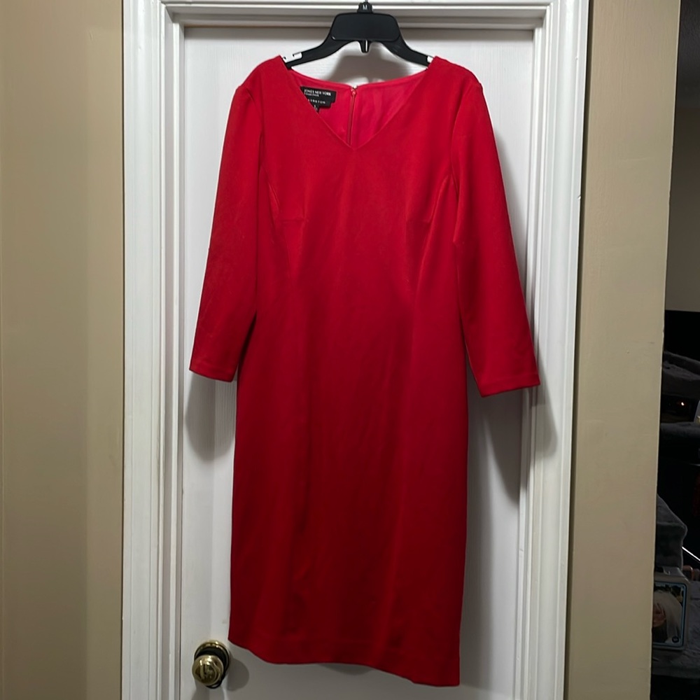 Jones New York Collection red stretch dress size 8 christmas